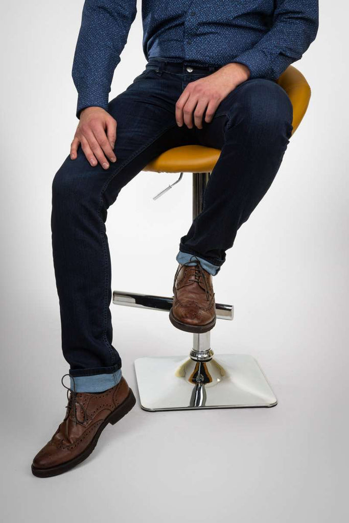 MOŠKE PODALJŠANE JEANS HLAČE BARO-199T